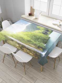 Скатерть прямоугольная JoyArty "Скопление водопадов" из сатена, 180x145 см