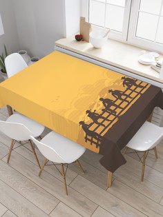 Скатерть прямоугольная JoyArty "Ковбойские посиделки" из сатена, 120x145 см