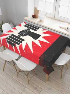 Скатерть прямоугольная JoyArty "Рука с гантелей" из оксфорда, 120x145 см