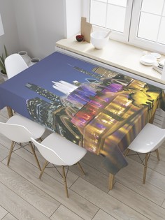 Скатерть прямоугольная JoyArty "Букингемский фонтан в Чикаго" из сатена, 180x145 см