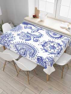 Скатерть прямоугольная JoyArty "Зимние узоры" из оксфорда, 120x145 см