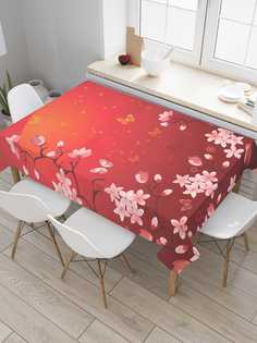 Скатерть прямоугольная JoyArty "Сакура в Японии" из оксфорда, 120x145 см