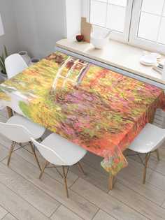 Скатерть прямоугольная JoyArty "Японский мост" из сатена, 180x145 см