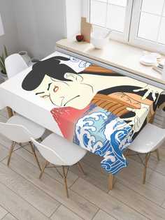 Скатерть прямоугольная JoyArty "Японская иллюстрация" из сатена, 180x145 см