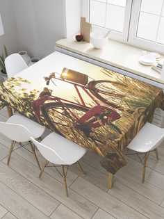 Скатерть прямоугольная JoyArty на кухонный стол "Велосипед" из оксфорда, 120x145 см
