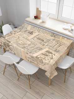 Скатерть прямоугольная JoyArty на кухонный стол "Стенгазета" из оксфорда, 180x145 см