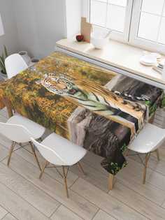Скатерть прямоугольная JoyArty "Грациозный тигр" из оксфорда, 120x145 см