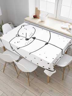 Скатерть прямоугольная JoyArty "Обнимашки" из сатена, 180x145 см