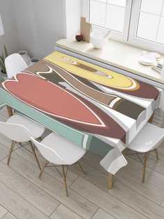 Скатерть прямоугольная JoyArty "Любовь к семидесятым" из сатена, 180x145 см