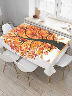 Скатерть прямоугольная JoyArty на кухонный стол "Дерево шар" из оксфорда, 180x145 см