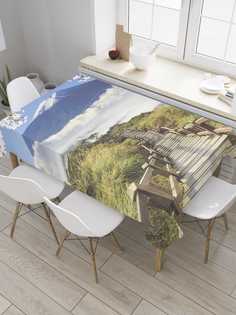 Скатерть прямоугольная JoyArty "Пейзажи японии" из сатена, 180x145 см