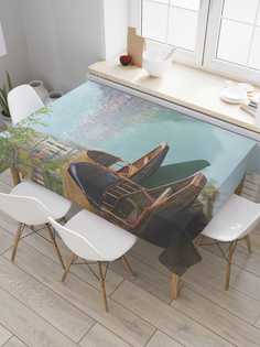 Скатерть прямоугольная JoyArty "Японские лодки" из оксфорда, 120x145 см