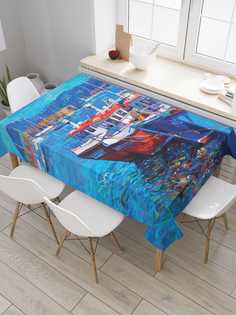 Скатерть прямоугольная JoyArty "Корабельное разнообразие" из сатена, 180x145 см