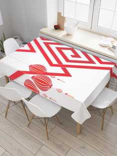 Скатерть прямоугольная JoyArty "Японские фонарики" из сатена, 180x145 см