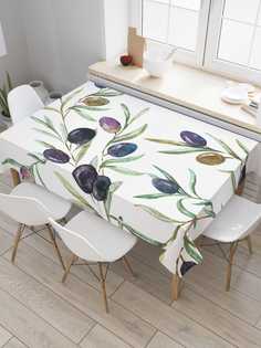 Скатерть прямоугольная JoyArty "Созревшие оливки" из оксфорда, 120x145 см