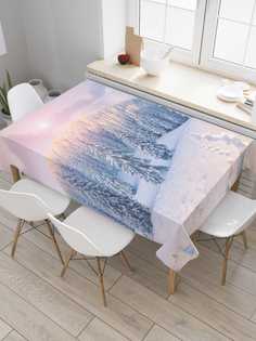 Скатерть прямоугольная JoyArty "Тропинка зимой" из сатена, 180x145 см