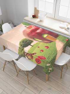 Скатерть прямоугольная JoyArty "Яблочный домик" из оксфорда, 120x145 см