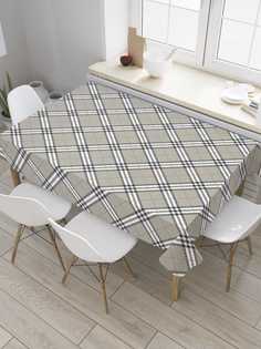 Скатерть прямоугольная JoyArty "Винтажная клетка" из сатена, 180x145 см