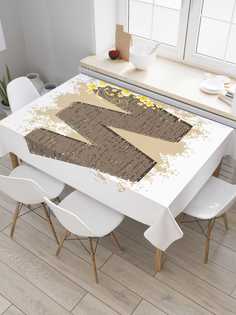 Скатерть прямоугольная JoyArty на кухонный стол "Цветочная w" из оксфорда, 180x145 см