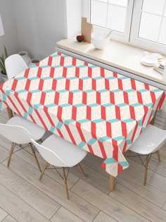 Скатерть прямоугольная JoyArty на кухонный стол "Ступени 3Д" из оксфорда, 120x145 см