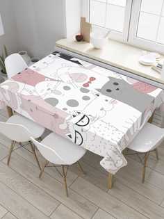 Скатерть прямоугольная JoyArty "Серьезные котята" из оксфорда, 120x145 см