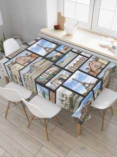 Скатерть прямоугольная JoyArty "Достопримечательости Парижа" из оксфорда, 120x145 см