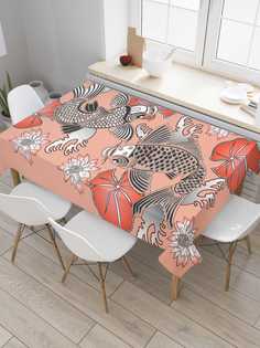 Скатерть прямоугольная JoyArty "Японские кои" из оксфорда, 180x145 см