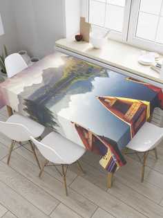 Скатерть прямоугольная JoyArty на кухонный стол "Три лодки" из оксфорда, 120x145 см