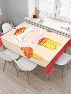 Скатерть прямоугольная JoyArty "Японские фонари кои" из сатена, 180x145 см