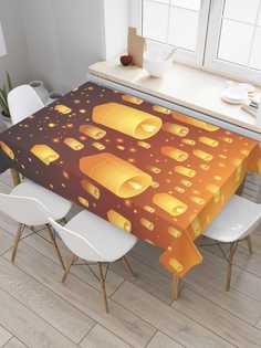 Скатерть прямоугольная JoyArty "Летающие огни" из сатена, 180x145 см