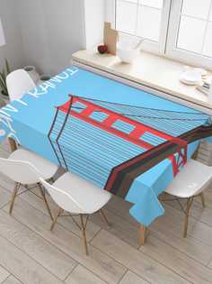 Скатерть прямоугольная JoyArty "Золотые Ворота Сан-Францыско эскиз" из оксфорда, 120x145см