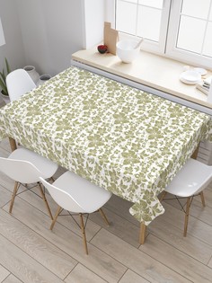 Скатерть прямоугольная JoyArty "Цветы с усиками" из сатена, 180x145 см