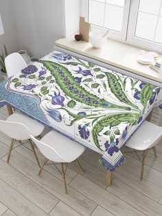 Скатерть прямоугольная JoyArty "Лиственные цветы" из оксфорда, 120x145 см