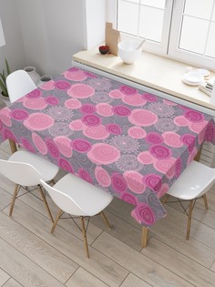 Скатерть прямоугольная JoyArty "Розы и кружева" из сатена, 180x145 см