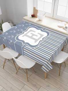 Скатерть прямоугольная JoyArty на кухонный стол "Морская e" из оксфорда, 180x145 см