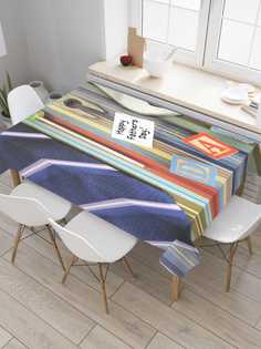 Скатерть прямоугольная JoyArty на кухонный стол "Папин день" из оксфорда, 120x145 см