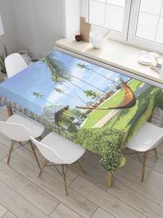 Скатерть прямоугольная JoyArty "Гамак возле бунгало" из оксфорда, 120x145 см