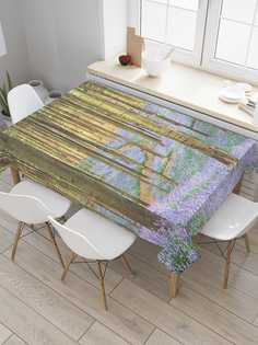 Скатерть прямоугольная JoyArty "Цветочная долина в лесу" из сатена, 180x145 см