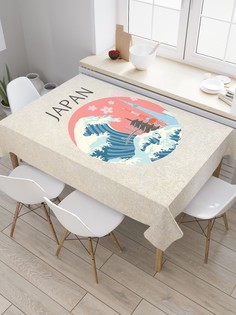 Скатерть прямоугольная JoyArty "Достопримечательности Японии" из оксфорда, 120x145 см