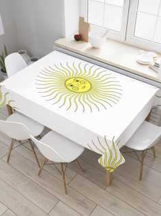 Скатерть прямоугольная JoyArty "Лучистое солнышко" из оксфорда, 120x145 см