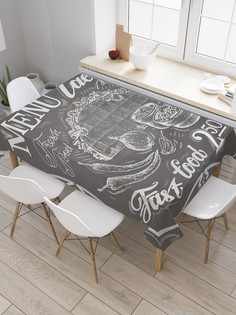 Скатерть прямоугольная JoyArty на кухонный стол "Меню тако" из оксфорда, 120x145 см