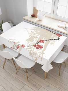 Скатерть прямоугольная JoyArty "Ветка японской сакуры" из оксфорда, 180x145 см