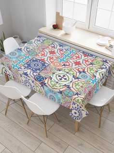 Скатерть прямоугольная JoyArty "Цветочный пазл" из оксфорда, 180x145 см