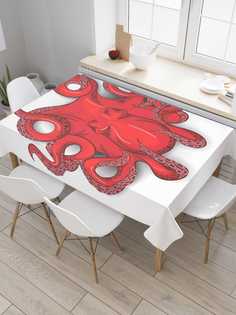 Скатерть прямоугольная JoyArty "Позирующий осьминог" из оксфорда, 180x145 см