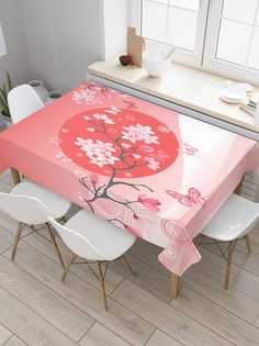 Скатерть прямоугольная JoyArty "Японская природа" из оксфорда, 180x145 см