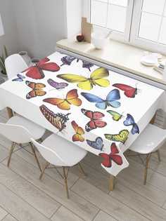 Скатерть прямоугольная JoyArty "Летящие бабочки" из оксфорда, 180x145 см