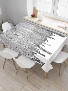 Скатерть прямоугольная JoyArty "Зимние березы" из оксфорда, 180x145 см