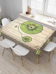 Скатерть прямоугольная JoyArty "Велосипед-киви" из оксфорда, 180x145 см