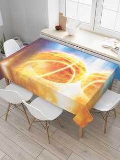 Скатерть прямоугольная JoyArty "Пламенный баскетбол" из оксфорда, 180x145 см