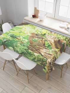 Скатерть прямоугольная JoyArty "Леопард на отдыхе" из оксфорда, 180x145 см